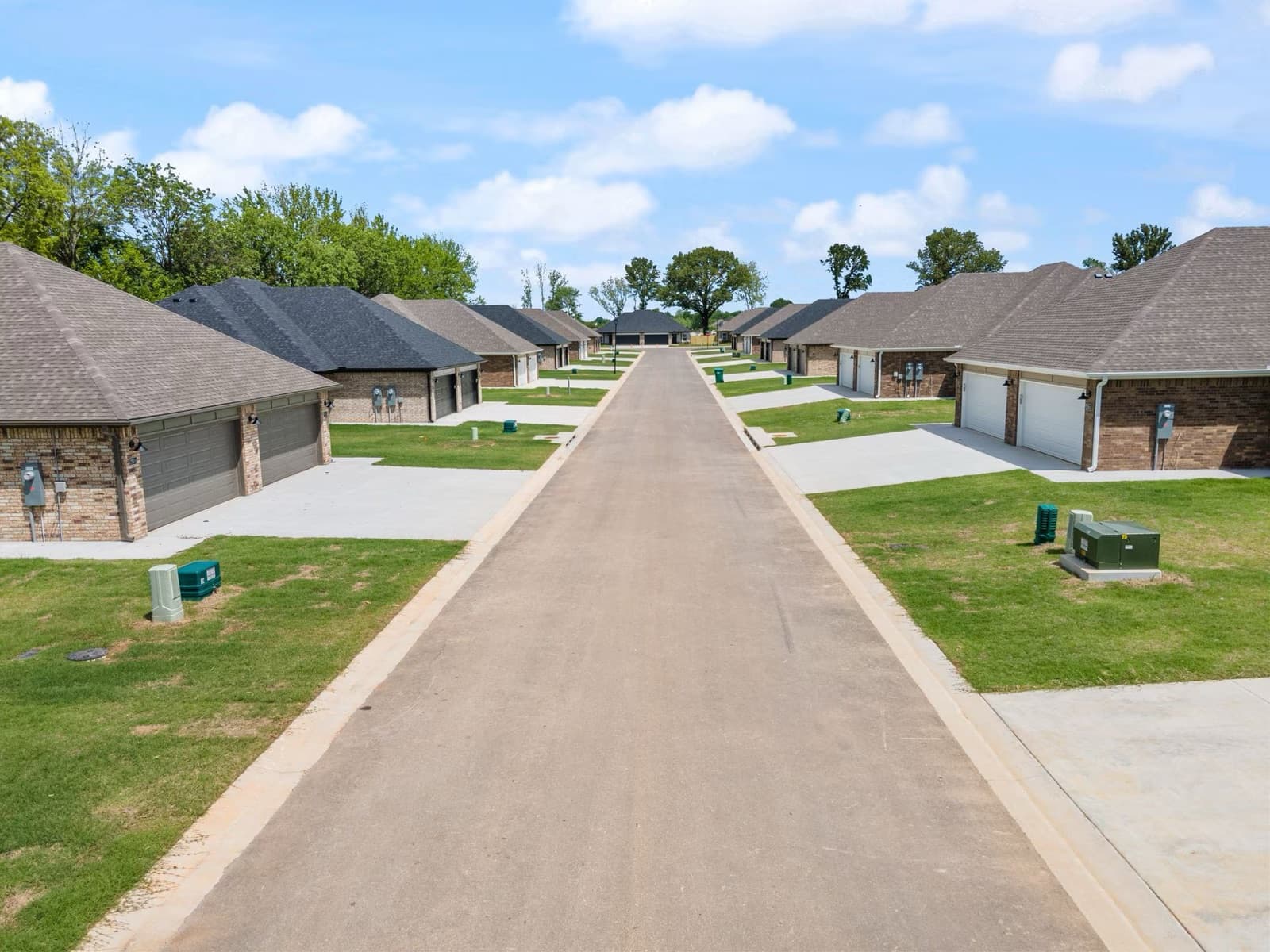 A street of duplex homes in Farmington Hills